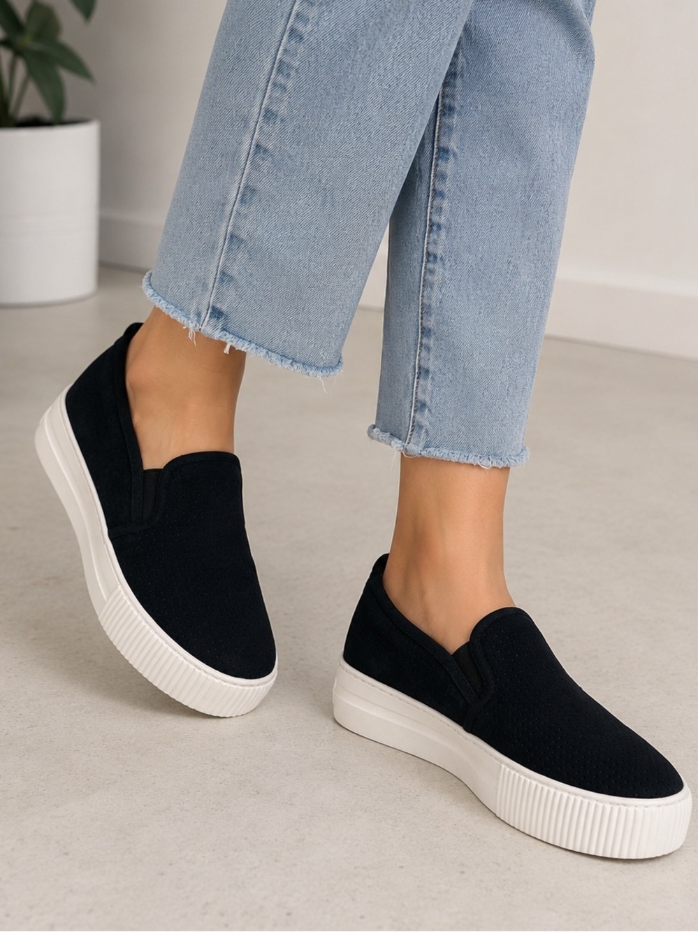 Halogen Black Suede Platform Loafers. NWT